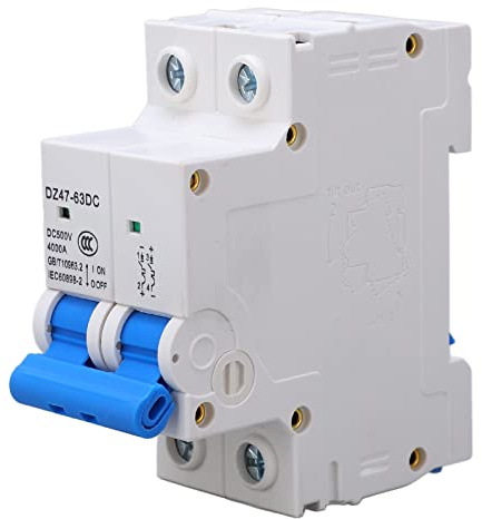 Chtaixi Interruttore Automatico Miniaturizzato CC, Isolatore Bipolare 500 V 125 A per Impianto Solare Fotovoltaico, Sgancio Magnetico Termico, Montaggio su Guida DIN, Sezionatore