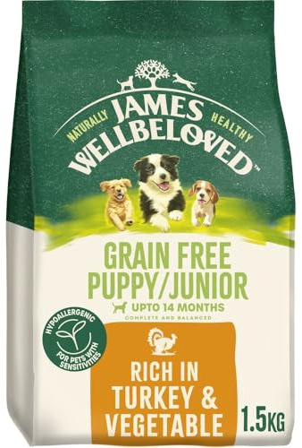 James Wellbeloved Dog Puppy Hypoallergenic Dry Food Grain Free Turkey 1.5 kg