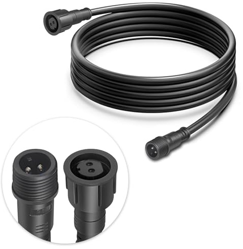 Connettore per cavi impermeabile a 2 pin, 16 AWG, 3 metri, IP68, con teste maschio e femmina, cavo di prolunga rapido per auto, camion, barca, strisce luminose a LED (1 striscia nera)
