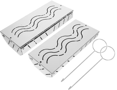 SUPVOX 2 Pezzi Di Scatola Di Segatura Accessori Per Grigliate Utensili Per Barbecue Scatole Per Affumicatura Della Carne Per Grigliate Scatole Per Affumicatura A Carbone