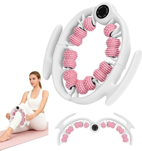 COVVY Cellulite Massage Roller with Detachable Roller Handles for Back, Leg, Neck, Shoulder, Body Muscle Relaxation and Circulation, Firm Pressure Massager Tool for Muscle Relief (Pink)