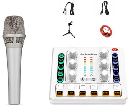 Asyduey M8 Live Sound Card Wireless Bluetooth Audio Mixer Podcast -Geräte mit Mikrofon für Podcast -Streaming