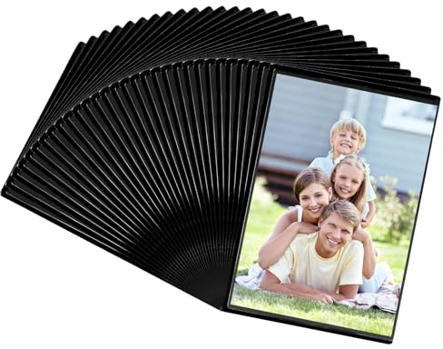 LDHHYH 30 Stück Magnetisch Bilderrahmen, für Fotos Postkarten von 10 x 15 cm für Kühlschrank, Schwarz Magnetische Fototaschen, Magnet Bilderrahme für Fotos, Postkarten, DIY Dekoration