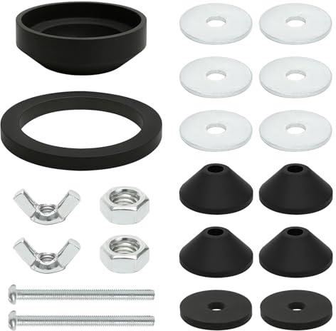 Universal Toilet Cistern Seal Kit, Stainless Steel 100mm M6 Bolts with Rubber Washer Gasket Sealing Rings 3 Inch, Toilet Tank to Bowl Repair Replacement Set