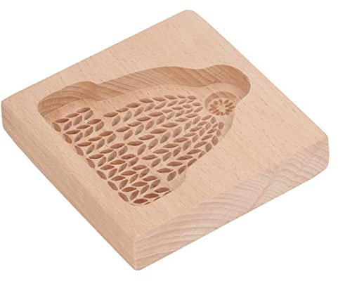 Stylebest Carved Wooden Cookie Mold, Beech Wood Cookie Press Stamp with Smooth for Cookies Gingerbread Biscuits, Easy to Clean and Store (Hat 15x8.5x30.5cm)