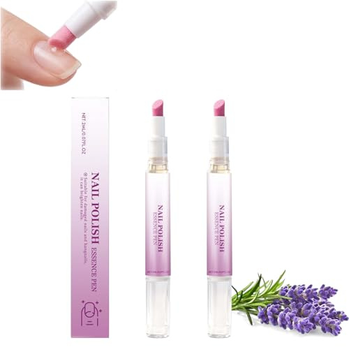 2 in 1 Nagelhautentferner Nagelölstift, Nagelpflegestift für trockene beschädigte Nägel & Hängenägel, Keramikspitze Nagelhautschieber mit Lavendel- & Jojobaöl, spendet Feuchtigkeit (2 STÜCKE)