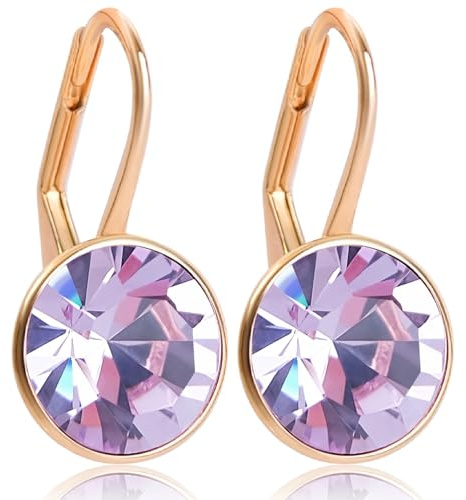 NOBEL Ohrringe Rosegold 925 Sterling Silberohrringe Damen Markenkristalle aus Österreich