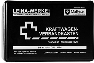 Leina-Werke 10002 KFZ-Verbandkasten Standard, Schwarz/Weiß