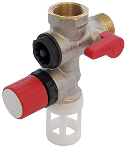COMAP Groupe de sécurité 889 laiton droit pour chauffe eau, cumulus - 15x21 ou 1/2 - 889004-01 | Groupe de sécurité droit 889 Comap - Laiton DZR - 1/2'