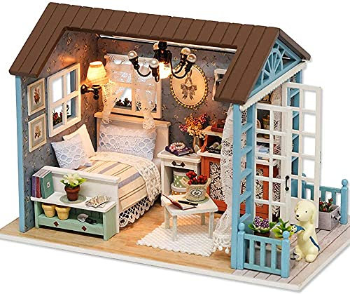 CUTEROOM DIY Puppenhaus aus Holz, Handcraft, Miniatur Kit-Salon, Modell und Möbel, Zeigen Fotos und Unterricht in Englisch (Z007)