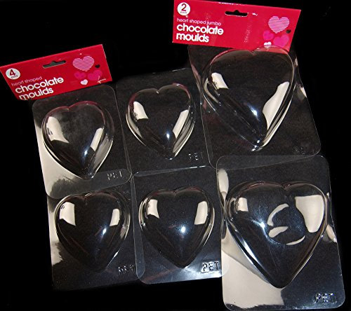 Set Of 6 Love Heart Chocolate / Jelly Moulds - Ideal For Valentines Day!