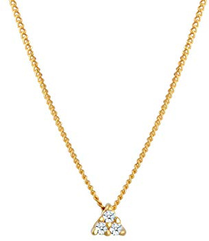 Elli DIAMONDS Halskette Damen Panzerkette Dreieck mit Diamant (0.045 ct) in 585 Gelbgold | 585 Gelbgold