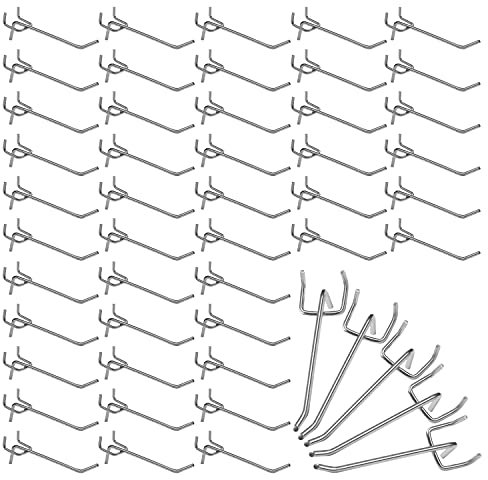 Belle Vous 50pz Ganci Pannello Portautensili in Acciaio - 10,5 cm - Ganci per Pannello Forato Portautensili per Resistenti - Ganci Porta Attrezzi Banco da Lavoro Officina, Garage e Scaffali Negozi