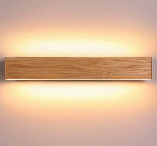 Martll Wandleuchte LED Holz Wandlampe Innen Wandbeleuchtung für Schlafzimmer Flur Korridor Treppe Wohnzimmer Innenbeleuchtung Warmweiß Nachtlicht (52cm)