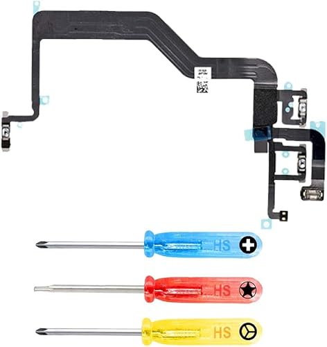 MMOBIEL Tasto Power/Volume Pulsante Compatibile con iPhone 12/12 PRO - Power On off Button/Controllo Volumo Cavo Flessibile di Ricambio - incl. Interruttore Muto e cacciaviti