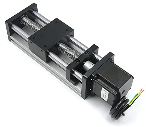 Befenybay 100 mm effektive Verfahrlänge Doppelter optischer Achsenführungs-Kugelumlaufspindel SFU1605 mit NEMA23-Schrittmotor für DIY-CNC-Fräserteile X Y Z Lineartischaktuator und 3D-Drucker