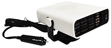 Lotatheta Car Heater Vehicle Fan 2 in1 Portable 30 Seconds Fast Heating Quickly Defrosts Defogger 12V 150W Auto Ceramic Heater Cooling Fan Plug In Cig Lighter Demister White