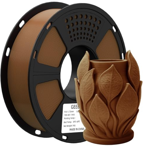 GEEETECH Matte PLA Filament, 3D-Drucker PLA Filament 1 kg Spule, Genauigkeit +/- 0,03 mm, Braun