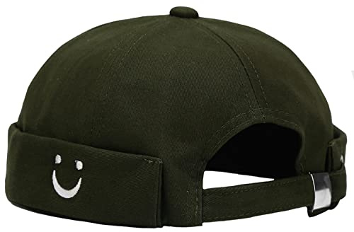 Malaxlx Herren Docker Cap Seemannsmütze Docker Mütze Hafenmütze Seemannskappe Brimless Cap Herrenmütze Verstellbar