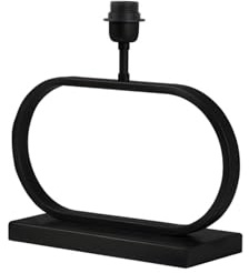 Light & Living Lampenfuß Jamiro - Schwarz - 37x13x29cm | Oval - Modern - Metall - Tischlampenfuß - Lampe Wohnzimmer & Schlafzimmer