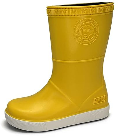 BOATILUS Bottes Fourrées Éco-friendly PENGUY-A Mixte Enfant, bottes de pluie, Doublure feutrée chaude - JAUNE T26/27