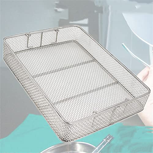 304 Edelstahl-Instrumenten-Sterilisationskörbe, Desinfektions-Sterilisations-Ultraschall-Korb-Tray-Fall-Ultraschall-Reinigungs-Wasch-Sterilisations-Trays Augen-HNO,60x40x10cm