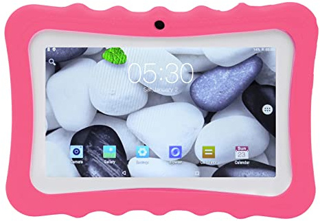AMONIDA Children Tablet, 7 Inch 1960x1080 4GB 32GB Toddler Tablet Quad Core for Play for Android 8.0 (Pink)