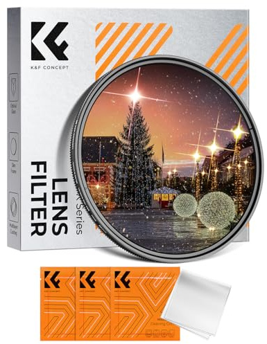 K&F CONCEPT Variabler 77mm Langstern-Sternfilter 4 & 8 Punkte | Variabler Langstern-Sternfilter, langer Sternstrahlen-Effekt,Optisches Glas Nano-Beschichtung,Nano-Klear,FE310