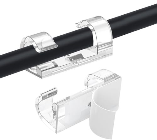 VIPMOON 70 Pcs Strong Self-Adhesive Cable Clips, Transparent Cable Tidy Wire Clips, Self-Adhesive Wire Clamp for Home, Office, School