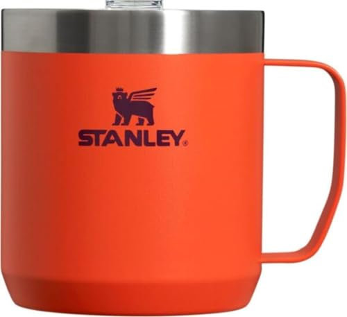 STANLEY Stay Hot Camp Mug - Durable 18/8 Stainless Steel Insulated Mug - Splash-Free Tritan™ Drink-Thru Lid - 12 OZ - Tigerlily Plum