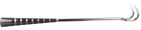 VINTORKY Crochet à Viande et Manche Long Antidérapant en Acier Inoxydable Double Griffe pour Griller Viandes et Porc Accessoire Barbecue