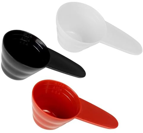 3 cucharas medidoras de leche en polvo de 12 gramos, mango corto, cuchara medidora de plástico para especias en polvo