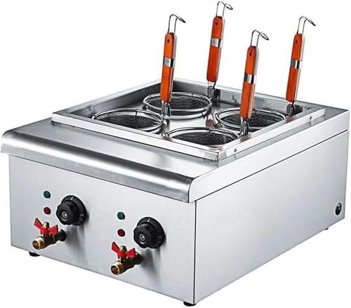 YQDDO Hervidor de Fideos, máquina for Pasta de 4 Agujeros, máquina Comercial for cocinar Pasta, máquina eléctrica de Acero Inoxidable for cocinar Fideos y Espaguetis