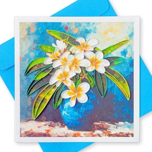 SaigonCraft Paper Quilling Card, 3D Greeting Cards with Envelopes, perfect for bursting birthday card, Blank Card with Envelopes