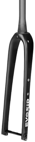 LUOKEKE Fahrrad Gabel Vollcarbon-Fahrradgabel, 28,6 mm Scheibenbremse, for 700C, Steckachse 12 x 100 mm, V-Bremse, Harte Kiesfahrradgabel Fahrradgabeln(Matte UD White Logo)