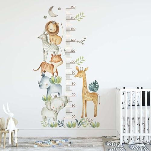 Kinder Höhe Diagramm Wandtattoo, 60-160 cm Kinder Messlatte Wandaufkleber | Wandtattoo Kinderzimmer Tiere, Kindermesslatte Wandsticker Tiere Wald für Babyzimmer Dekoration