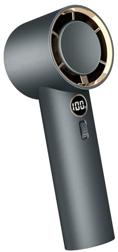 WAFTING Portable Handheld Fan, 5000mAh High Speed Turbo Personal Fan with 100 Speed Adjustable, Up to 17 Working Hours, Digital Display, for Travel Outdoor Hot Flashes (Grey)