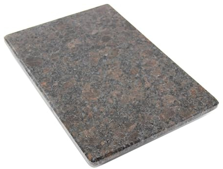 Skärbräda av sten 30 x 20 cm – serveringsfat – köksbräda – stenplatta – underlägg – kaffebrun matt