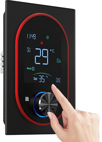 YIWEOG Smart tat for House Water Electric Heating Water Gas Boiler AC tat with VA Digital Touch Sn and Adjustable Knob 5+1+1 Weekly Programming/Manual/Auto/Holiday Mode