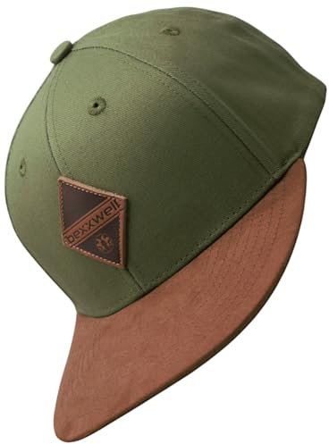 Kinder Snapback Cap mit Lederpatch (Junior, Kids, optimale Passform, Kappe, Unisex) (DE/NL/SE/PL, Alter, Einheitsgröße, Grün)
