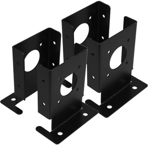iplusmile 4pcs Iron Fence Base Support Heavy Duty Metal Brackets for Garden Fence Posts