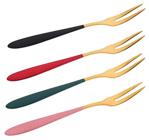 GRIRIW 4pezzi Forchette Inossidabile Per Dessert Resistenti Per e Speciali Colori Variati
