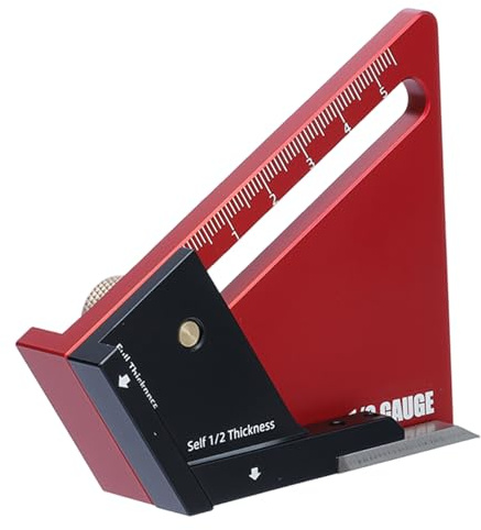 Center Finder Woodworking, Aluminum Alloy Center Marking Gauge, 15x13.5x3.2 inches Compact Precision Scriber Tool for Template Drilling Engineering Roof Pitching, Fits Boards Under