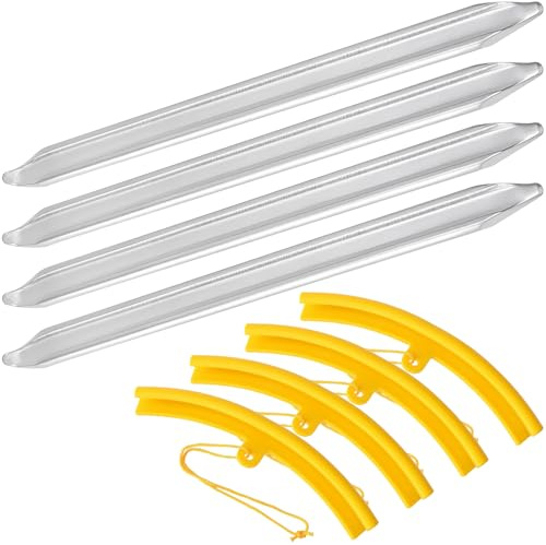 CHUIFAI Set di 4 leve per pneumatici da 30 cm, in acciaio al manganese con 4 protezioni per cerchioni, leva di montaggio per moto, bicicletta, carrello