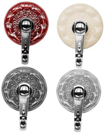 Yardenfun 4 Piezas Colgadores de Ventosa Fuertes para Pared de Ganchos Reutilizables para Baño y Taladro Soporte para Toallas Abrigos y Utensilios Instalación Fácil Superficies