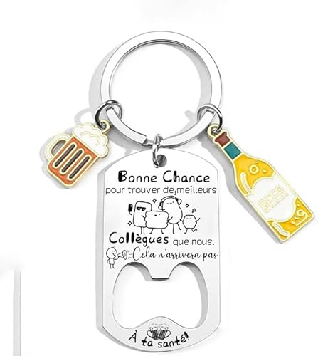 YZLPLP Cadeau Collègue Porte Clef Cadeau depart Collègue de travail homme Retraite Homme Original porte clef collegue au top collègue de travail humoristique