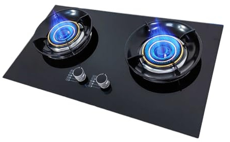 Cucina A Gas A 2 Fuochi, Piano Cottura Da Banco Con Anello Di Fuoco Da 4,2 KW, Piano Cottura Indipendente, Kit Fonte Di Gas Artificiale, Accensione Manuale