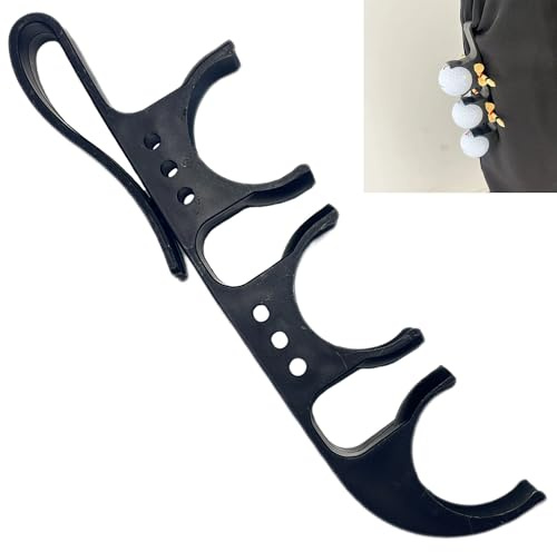 Smaoqingji mit Haken Golfball Tee Halter - 1 Stück, Schwarz, Schnellverschluss, Golfzubehör für Schlägertasche, Geeignet für Golfschlägertaschen, Bietet Platz für 3 Bälle und 6 Ball Tees