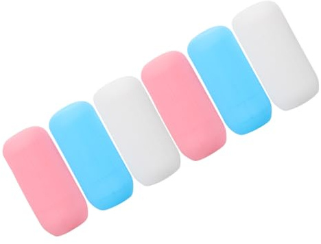 TOPBATHY Manchons de Voyage en Silicone Extensibles 6pcs pour Bouteilles de Lotion et Shampoing, Protection Anti-fuite Simple à Installer, Voyage