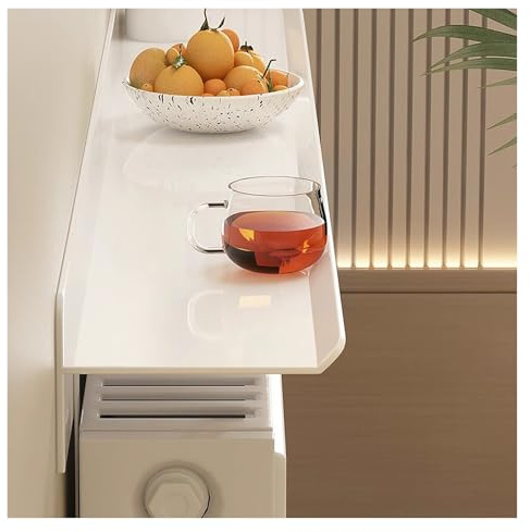 Copertura per radiatore in alluminio, 120 cm, colore bianco, per soggiorno, camera da letto e ufficio, design giuntabile per radiatori da 40 a 200 cm, elegante e funzionale